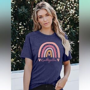 ⭐️Women’s navy blue Kindergarten short sleeve graphic tee